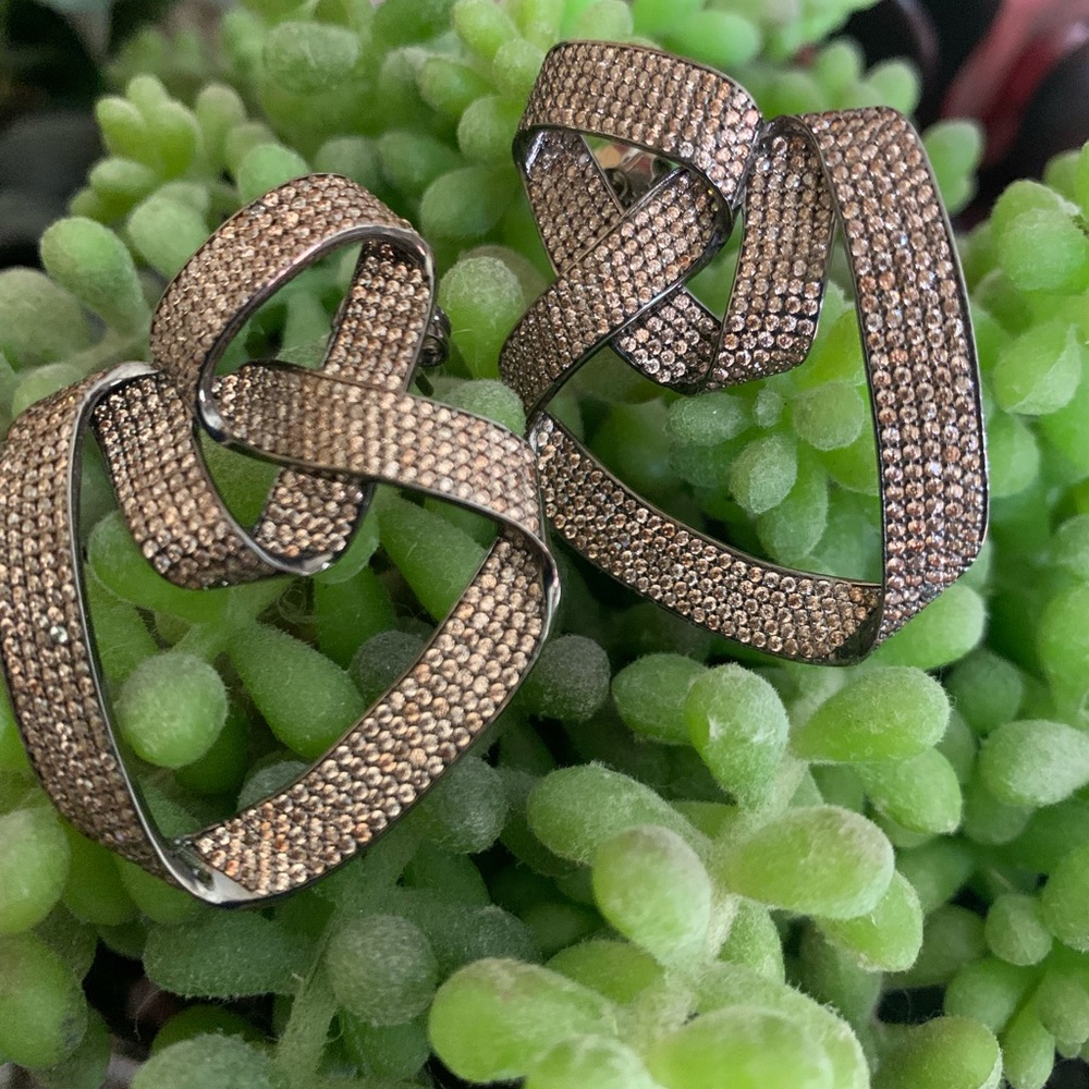 Champagne diamond earrings